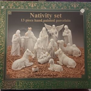 Handcrafted Porcelain Nativity Set - Classic White